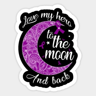 love pancreatic cancer hero to the moon Sticker